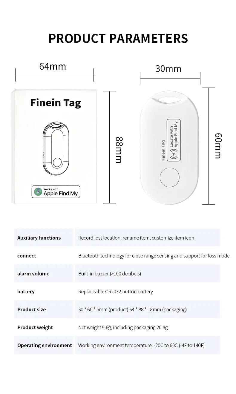 Mini GPS Tracker Works with iOS Find My APP